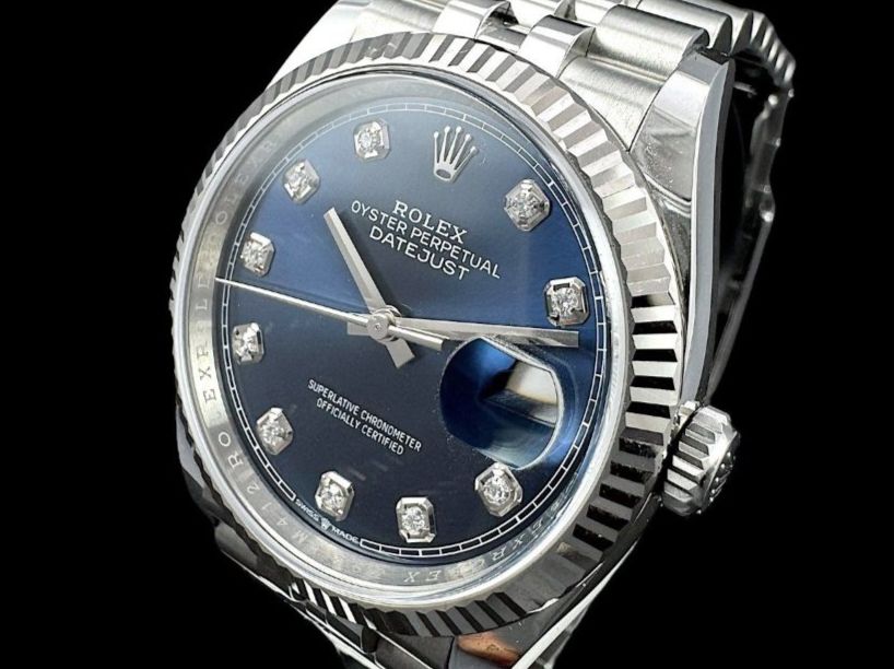 Rolex Uhren: Rolex Date Just Diamanten Stahl 36mm Fullset 2021 *U1112* – Gebraucht aus Zürich von GalerieInauen