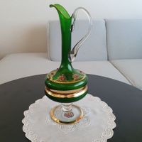 1950-65 Krug aus smaragdgrünem venezianischem Glas mit Rubi