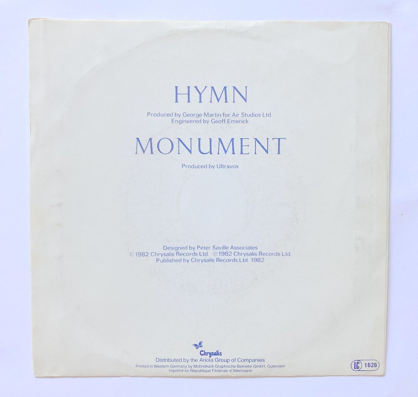 Vinyles: ULTRAVOX - HYMN – D'occasion à Bottens par hotter-than-hell 1