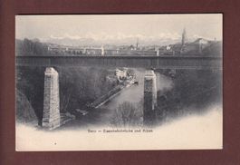 BERN - Eisenbahnbrücke und die Alpen