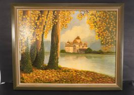 Herbstliche Landschaft mit Schloss sign. L. Hein 1996 (S320)