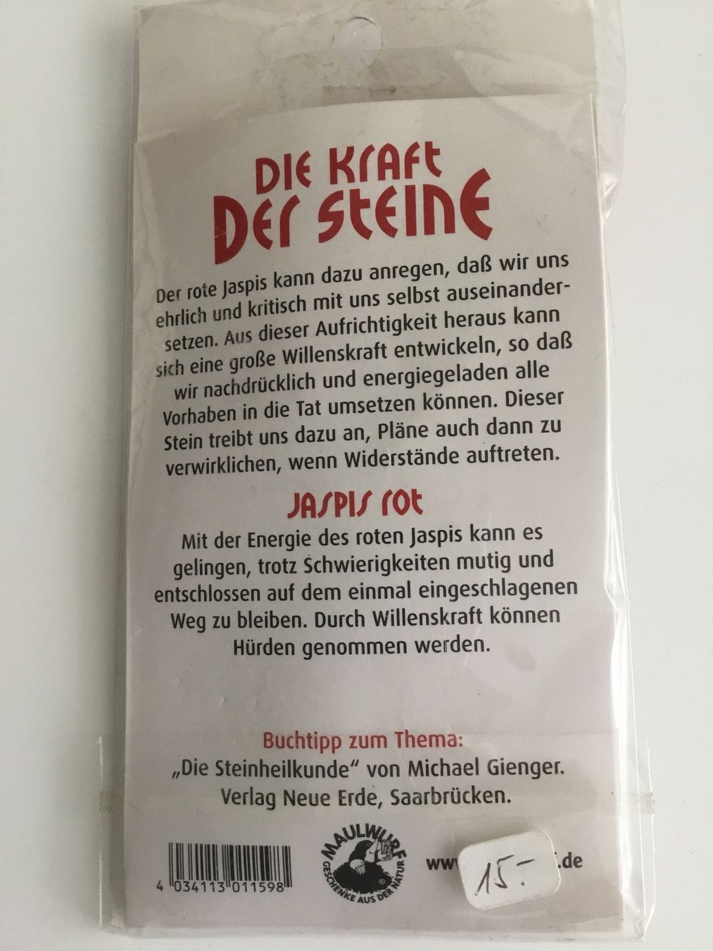 Mineralien & Heilsteine: Anhänger mit Samtkordel roter Jaspis Heilstein – Neu und originalverpackt aus Doppleschwand von lapis106 1