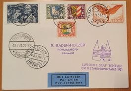 ZEPPELINKARTE 1931, Ostseejahr-Rundfahrt
