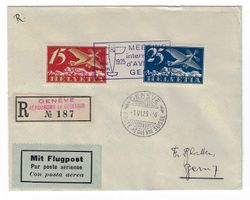 1925 Reco Brief int. Flugmeeting Genf nach Bern