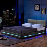 20561 - LED Bett 180x200 ASTEROID - Dunkelgrau