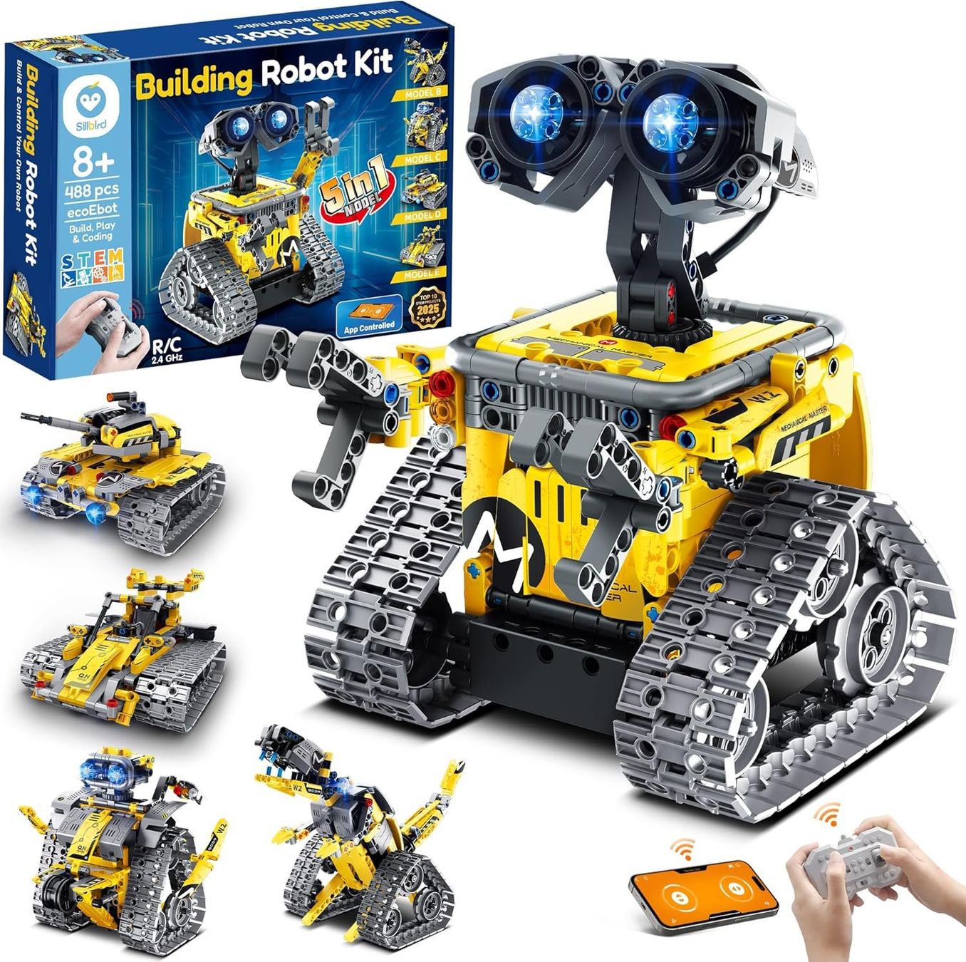 Modellismo RC: 5-in-1 Roboter Baukasten programmierbar App 488 Teile 8-12J – Nuovo e nell'imballaggio originale da Hallau venduto da Sale50OFF