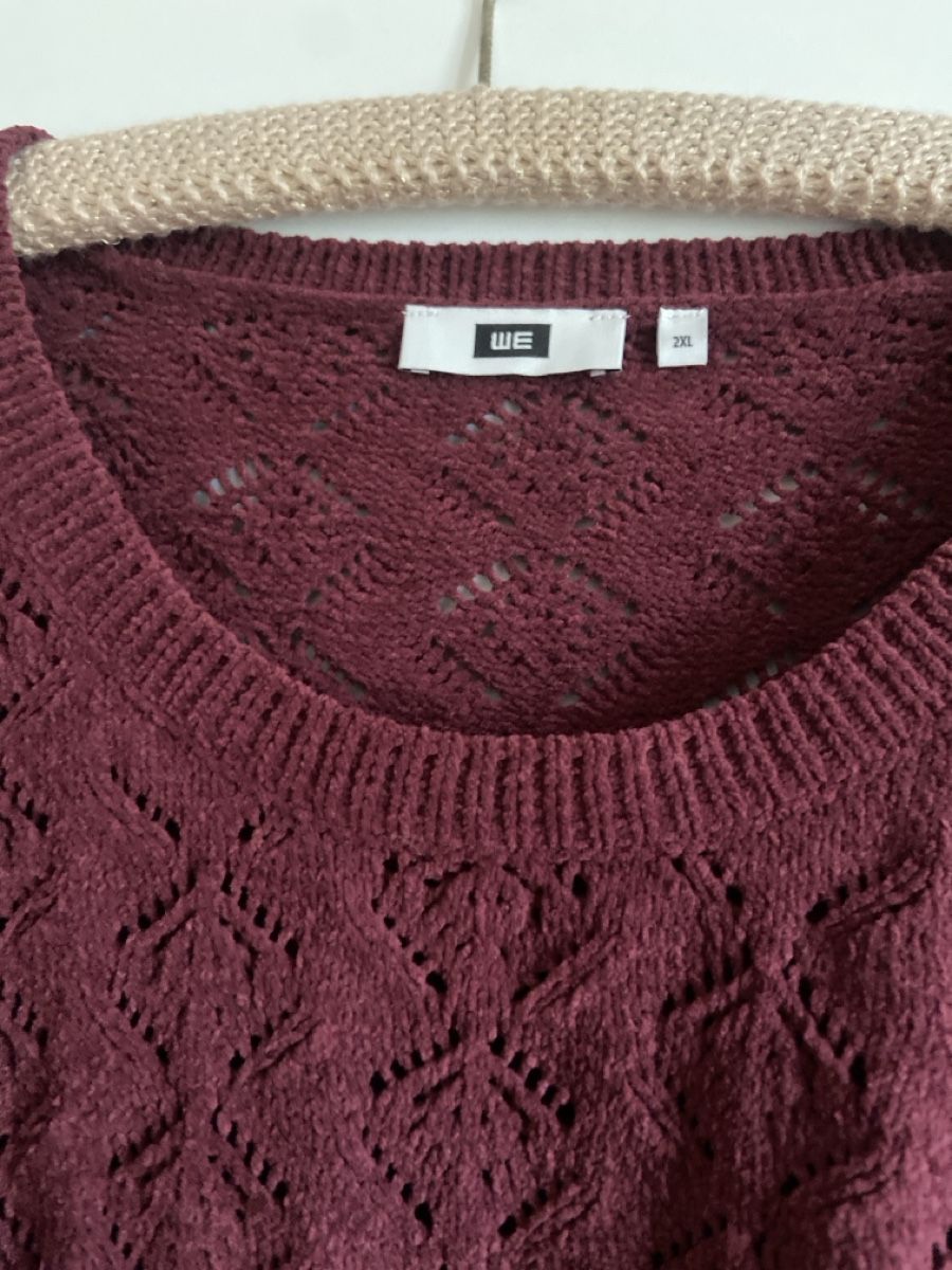 We Maglioni & Felpe: WE Pullover, bordeauxrot, Gr. XXL, Strickmuster, top! – Usato da Balsthal venduto da Kivik 1