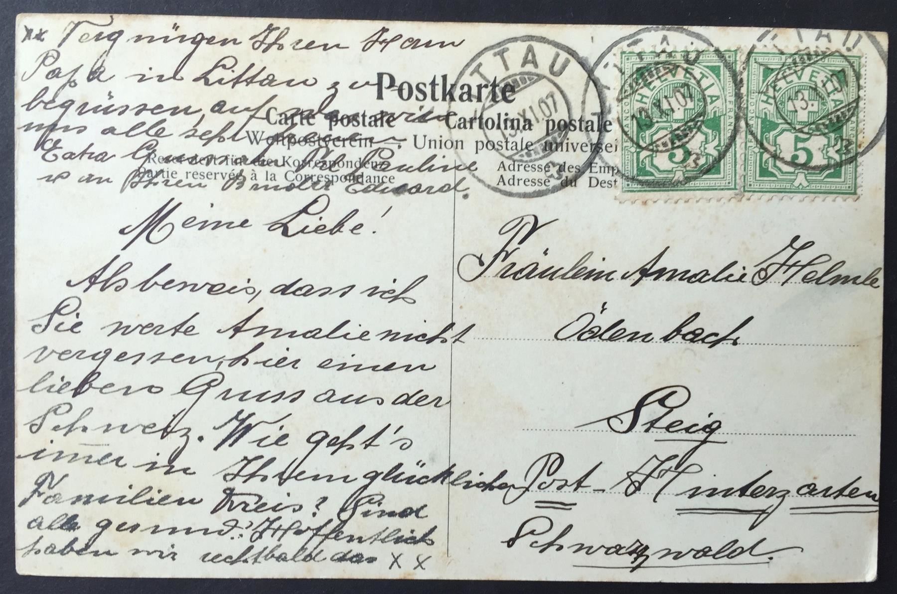 Cartes postales: LUZERN Bahnhofstr. m. Post und Wasserturm – D'occasion à Jona par philajona 1
