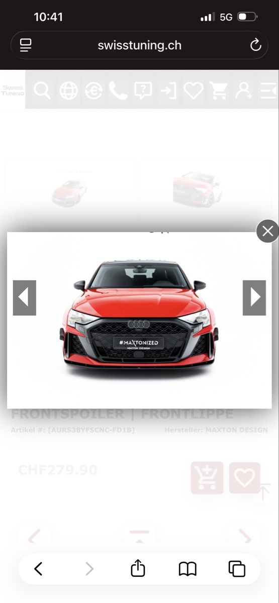 Audi Toutes les pièces auto: Audi RS3 8Y Frontlippe  – Neuf avec emballage d'origine à Rohr par Audiblack 2