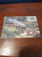 Carte postale ancienne, train à vapeur sur pont, rare!