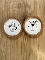 2 Untersetzer Kork Weihnachten handgemacht