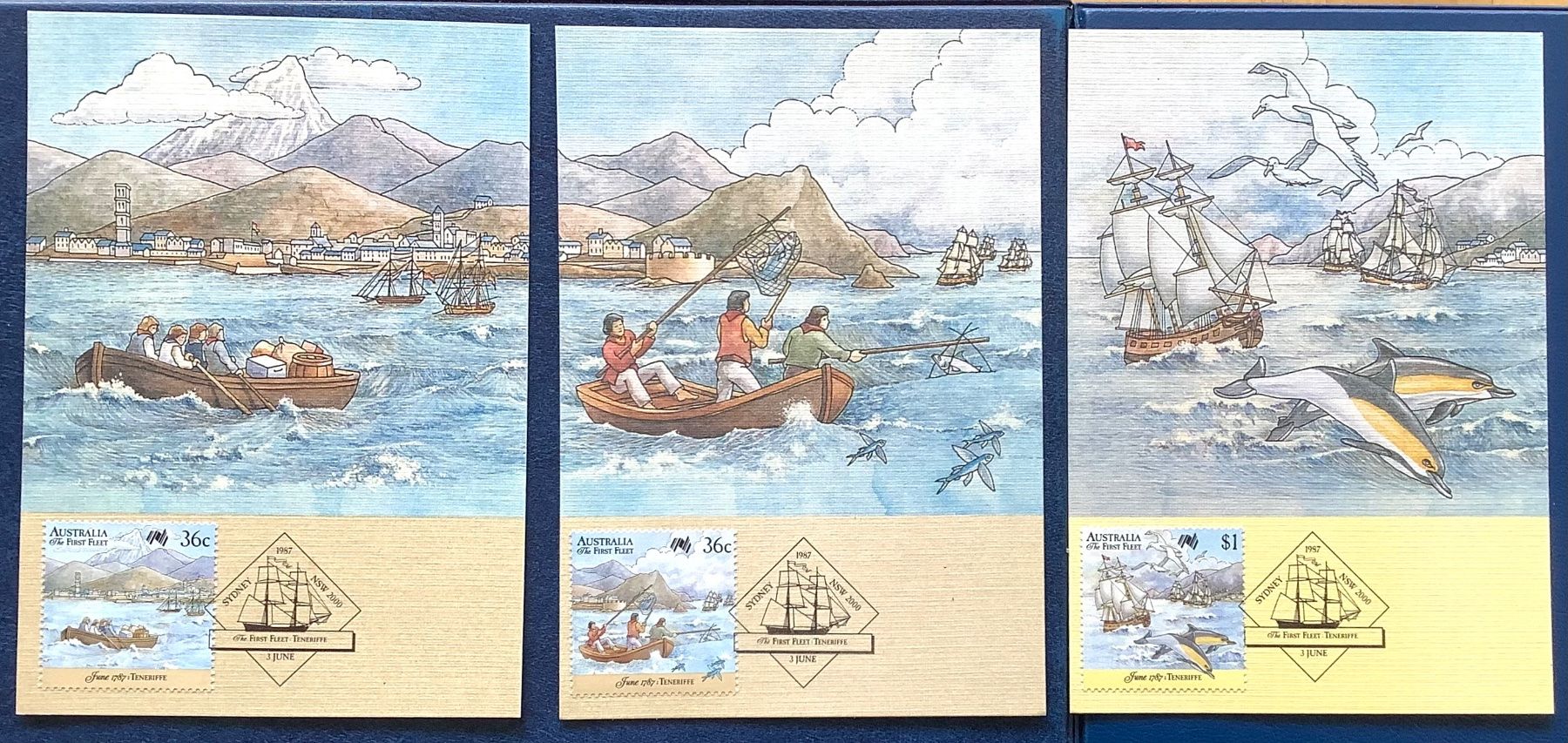 Alle Briefmarken: 1987 Australien - Die erste Flotte Teneriffa Maximumkarten – Neu (gemäss Beschreibung) aus Liestal von Skunk02