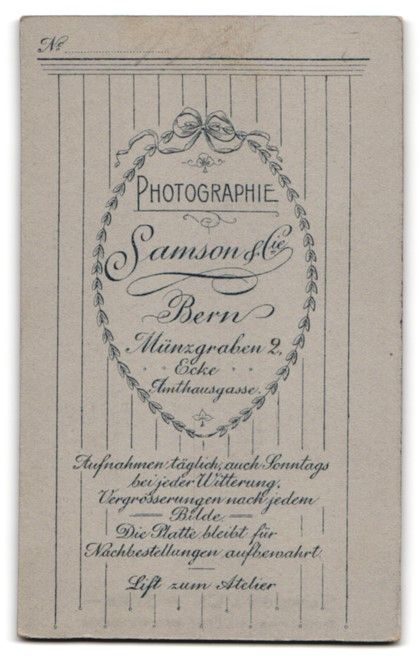 Fotografie &  Plakate: Fotografie Samson, Cie, Bern, Münzgrabe – Gebraucht aus Berlin von bartko-reher 1
