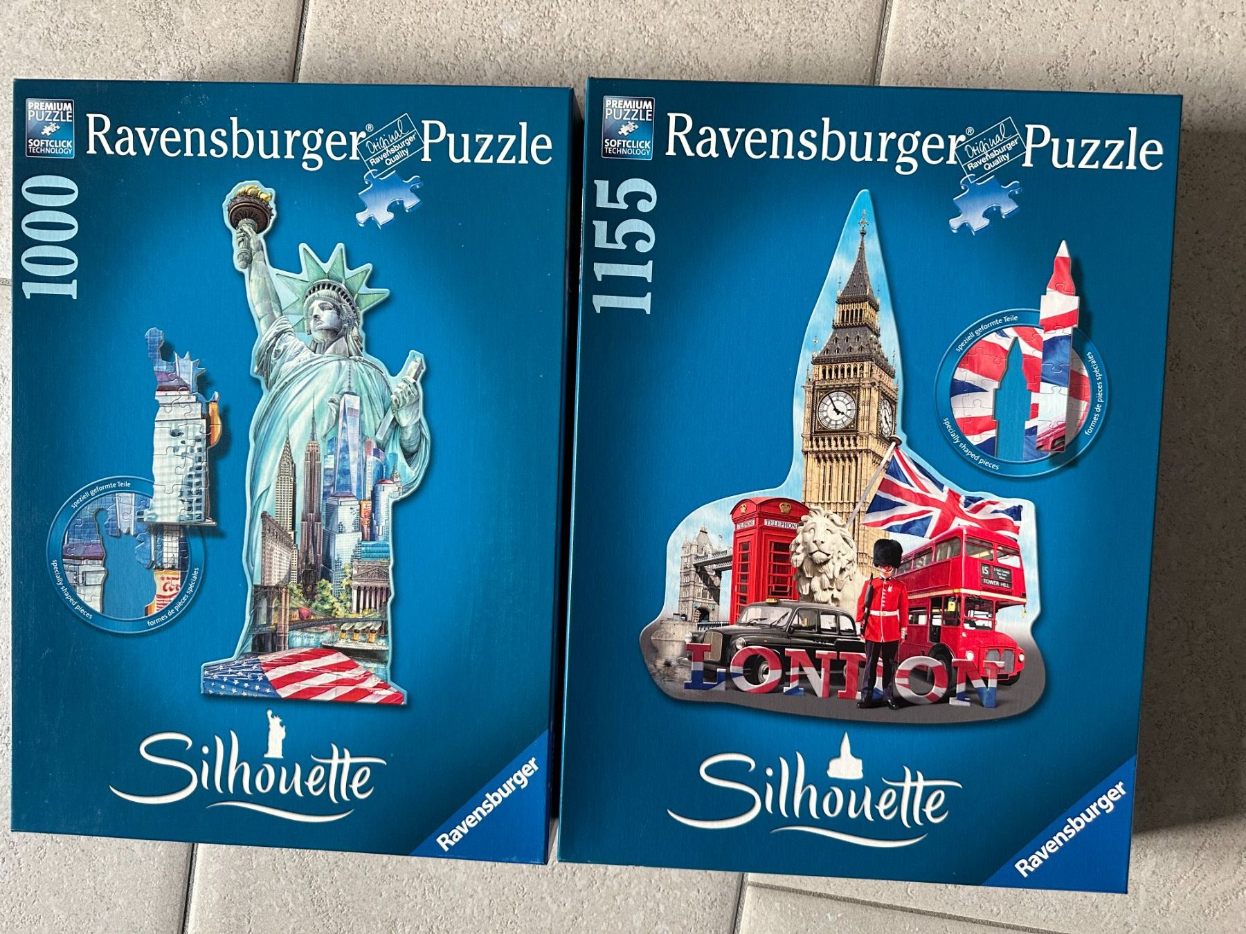 Ravensburger Puzzle: 2 aussergewöhnliche Ravensburger Puzzles "Silhouette" – Usato da Zürich venduto da Linthi1