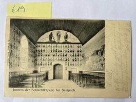 Inneres Schlachtkapelle bei Sempach, 1904 mit Stempel