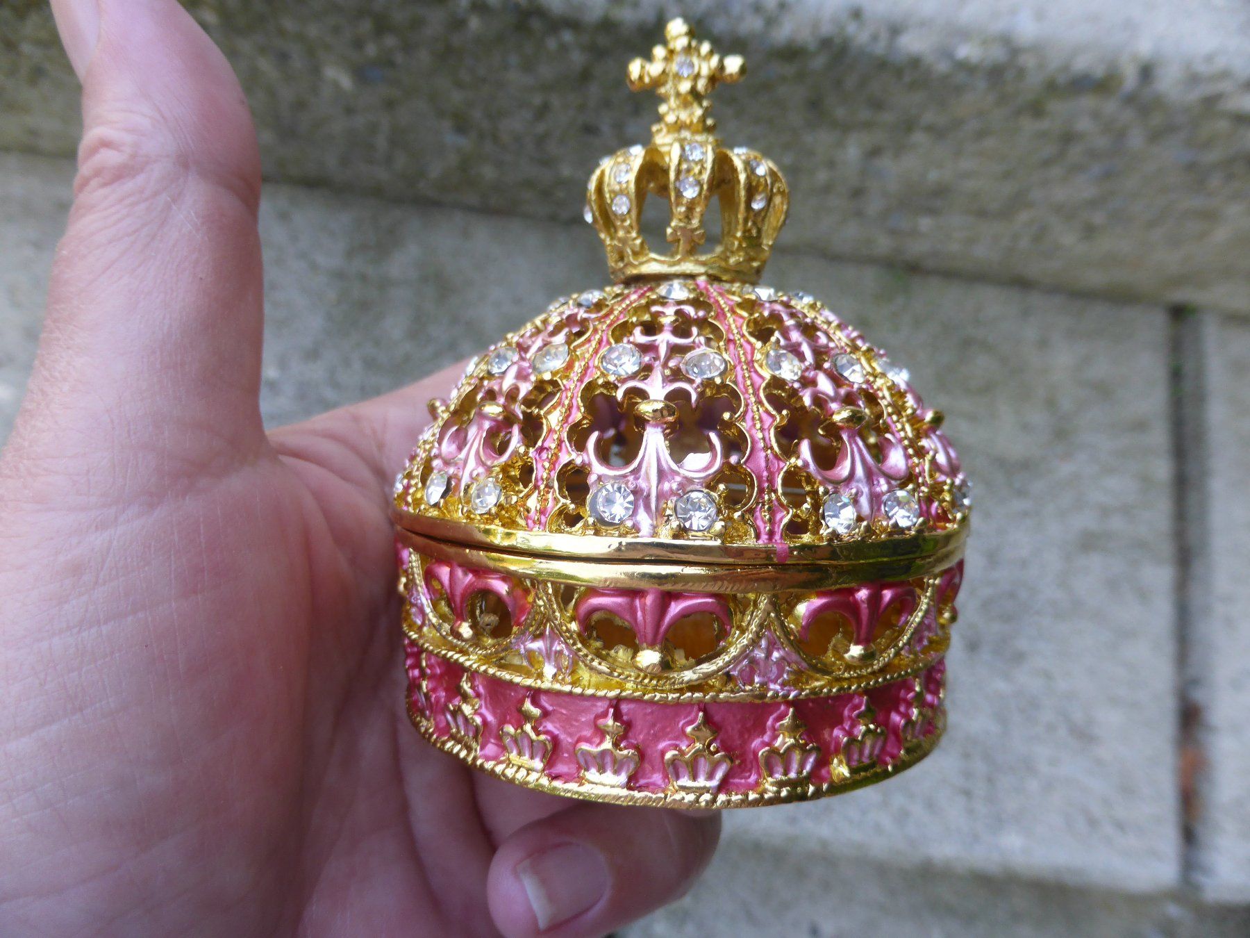 Autres soins & cosmétiques: KRONE SCHMUCKDOSE - PILLENDOSE EMAILLE MIT STRASS - NEU – Neuf avec emballage d'origine à Reinach AG par pussi100 2