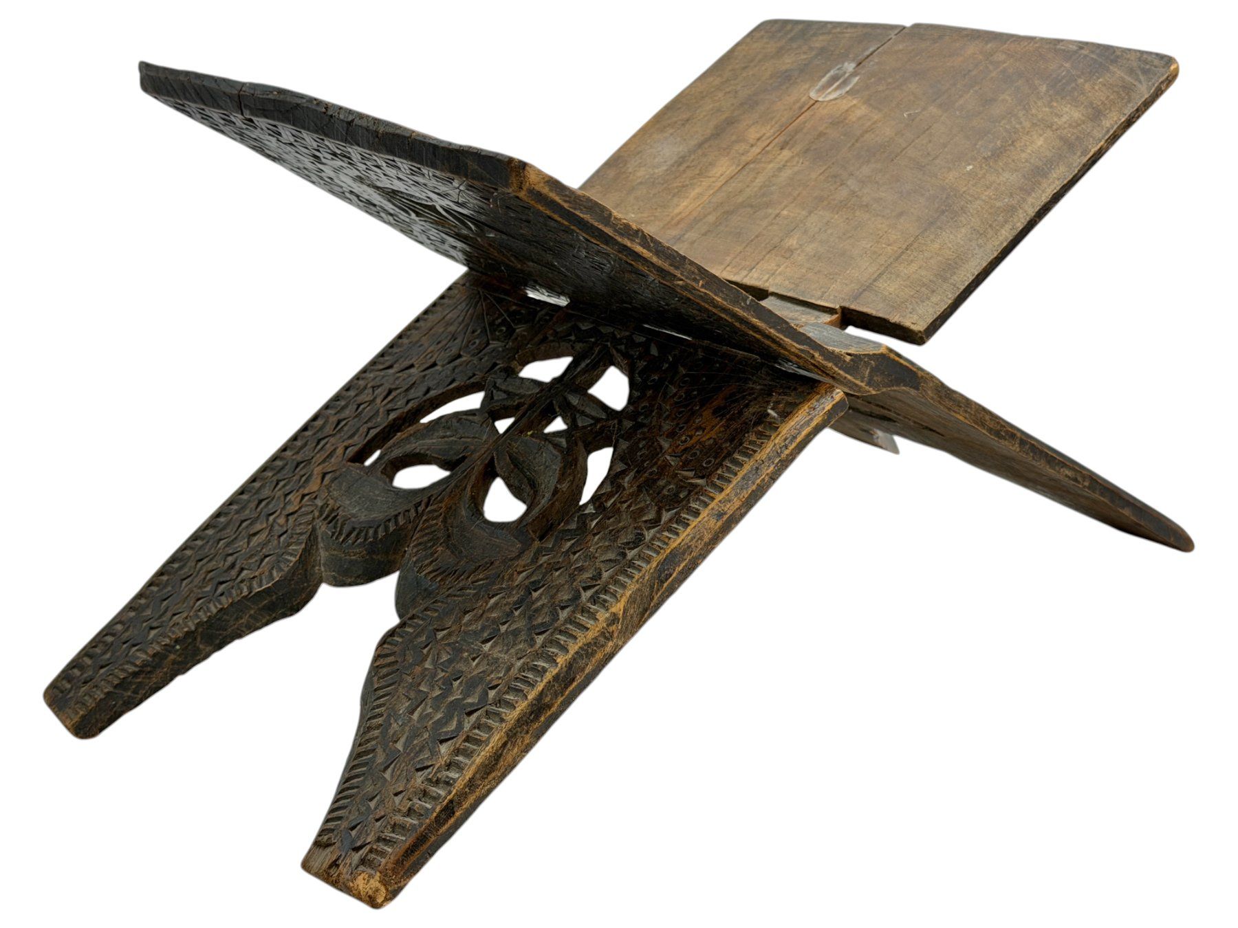 Sculptures & Statues: Porte coran teck sculpté motifs géométrique, Java, Indonésie – D'occasion à Morges par DidisLuxeFinds 1