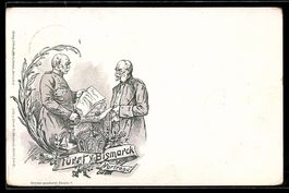 Litho Fürst Bismarck beim Vortrag bei K