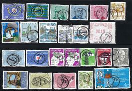 Diverse Briefmarken mit T-Stempel entwertet g7