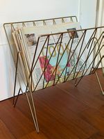 La Redoute magazine holder in gold metal, vintage style