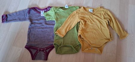 3 Bodys, Gr.62/68, Wolle Seide, Alana Cosilana Engel