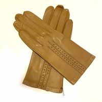 Handschuhe Gr. S Leder camel ungefüttert VINTAGE 1950s - NEU