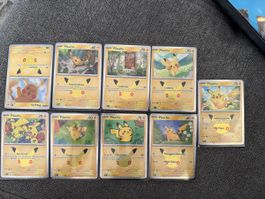 Set di 9 carte Pokémon Pikachu edizione 25 anni