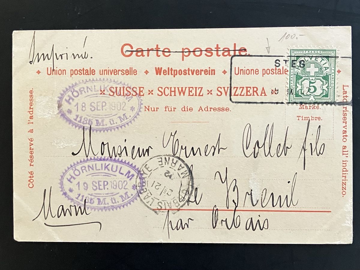 Cartoline postali: Litho Ansichtskarte Gruss vom Hörnli 1902 – Usato da Bauma venduto da Baumer71 1