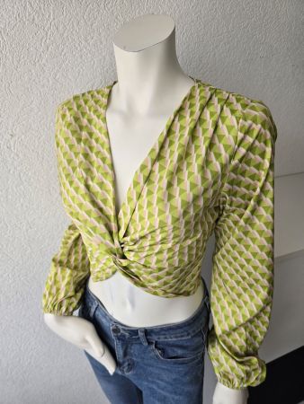 Chemisier zebra "croc top" Pistache T-S