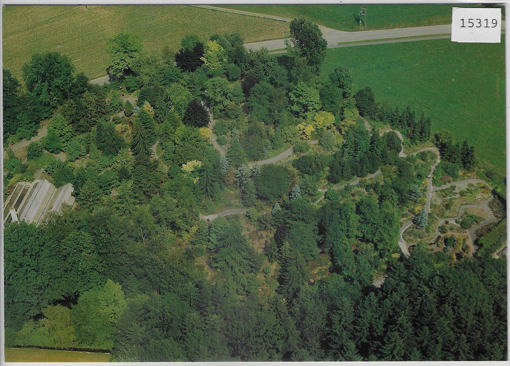 Cartes postales: Flugaufnahme Botanischer Garten – Antique à Ettingen par Kartenplanet