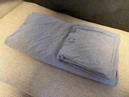 Urbanara Set Jersey-Bettwäsche Hellgrau-Melange