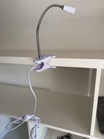 2x Clip Lamp flexible gooseneck white new