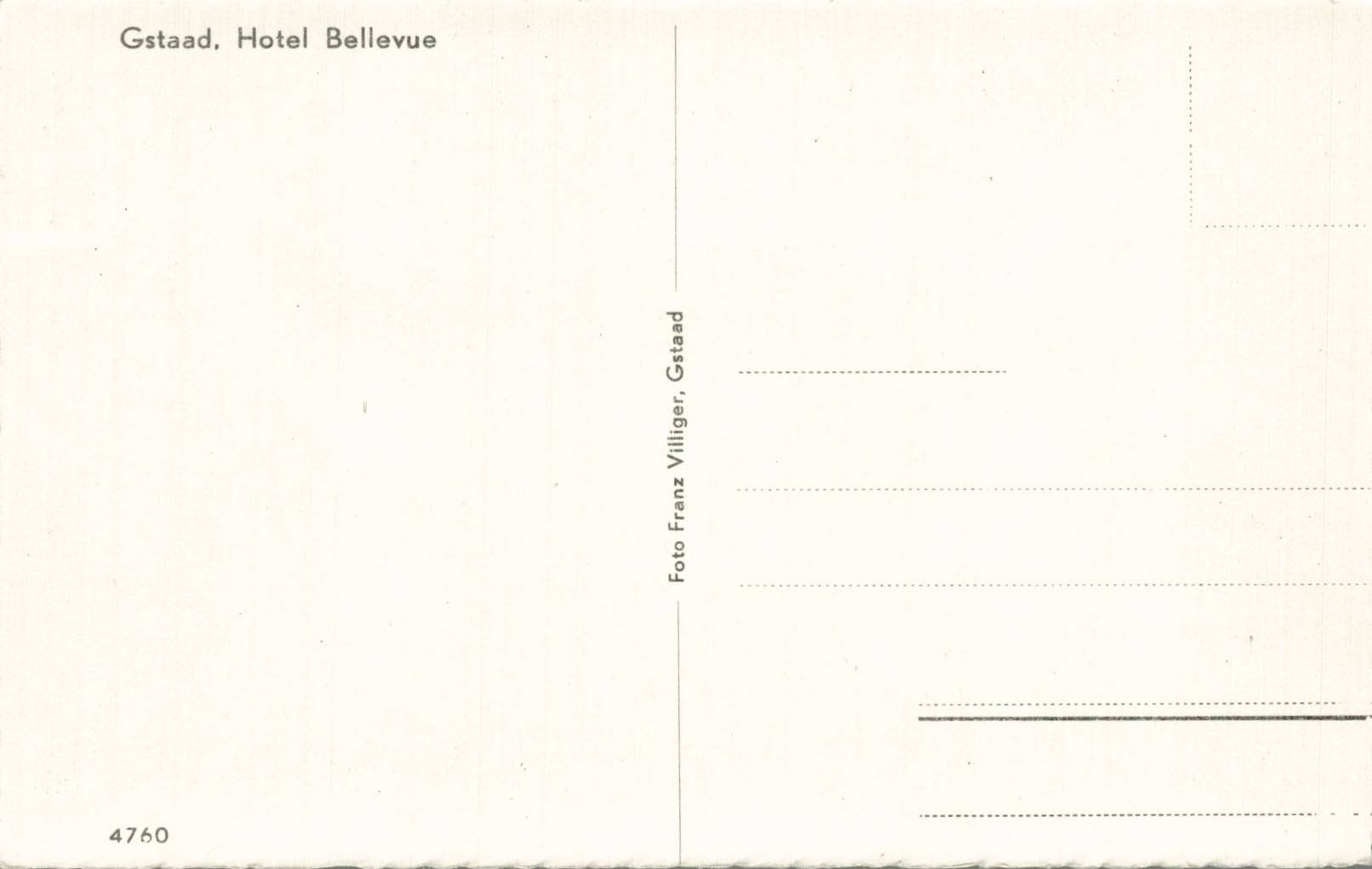 Cartoline postali: Ansichtskarte vom Hotel Bellevue, Gstaad im Winter – Usato da Oberkirch LU venduto da sa_kr 1