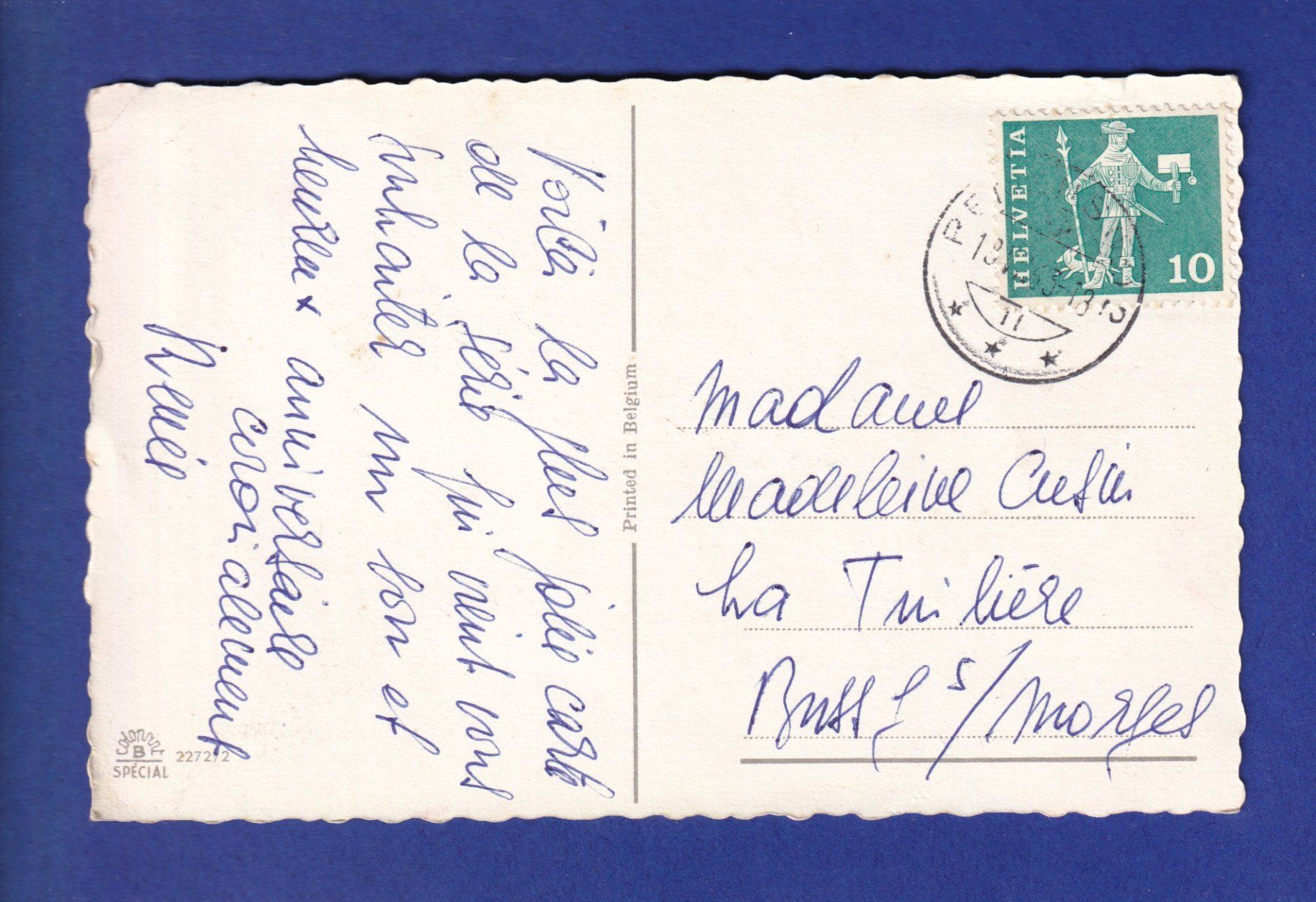 Cartoline postali: CHAT sachant chasser ? - Chat humanisé – Usato da Pully venduto da nicecards-shop 1