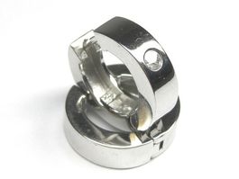 Ohrringe Creolen Silber 925 / 18 mm / Zirkonia
