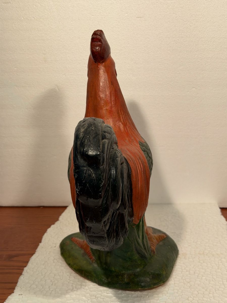 Statuette: Vintage Ceramic Rooster Statue, Rustic Farmhouse Decor – Usato da Lausanne venduto da vas_mbk2 4