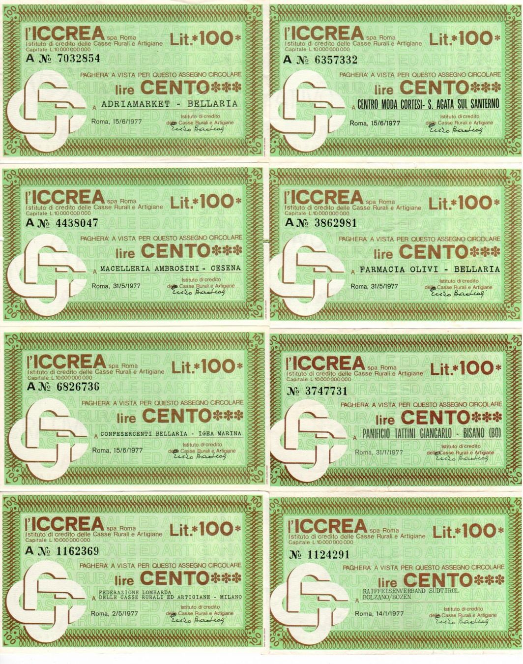Banknoten: Notgeld Italien – Gebraucht aus Wolhusen von Curver9