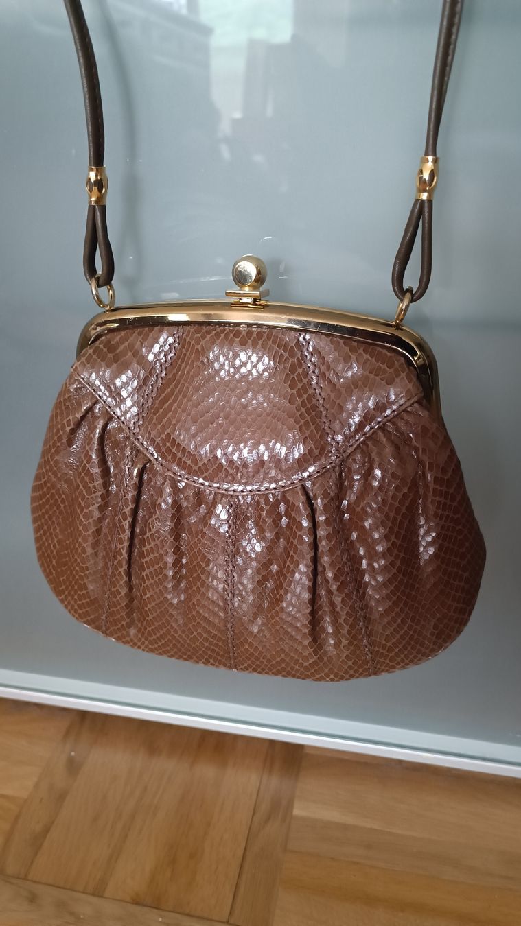 Borse da donna: Handtasche in Schlangenlederoptik, braun – Usato da Baden venduto da zuppel 1