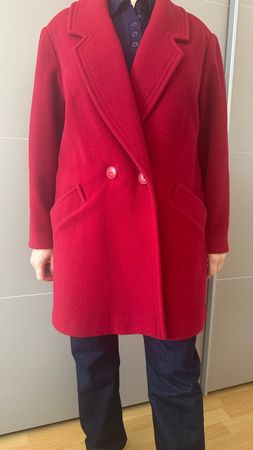 Manteau laine rouge croisé italien 