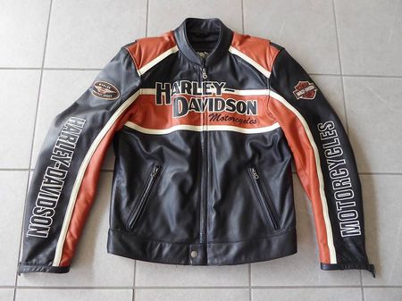 Harley Davidson Lederjacke mit Innenfutter und Rucksack