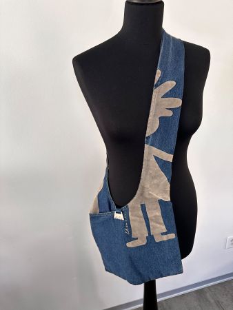 Sac bandoulière Riche de Bere création jean unique