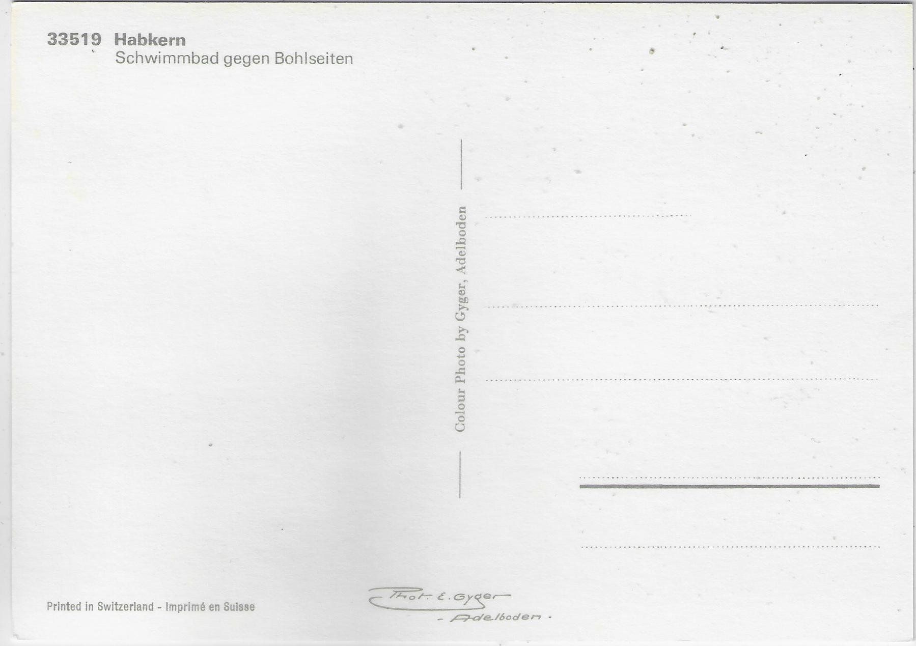 Cartoline postali: Habkern - Schwimmbad gegen Bohlseiten – Usato da Ettingen venduto da Kartenplanet 1