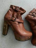 Ovye High Heels Echtleder Stiefeletten braun – Grösse 39