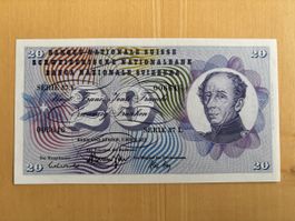 Schweizer Banknote 20 Franken Serie 87 L unzirkuliert