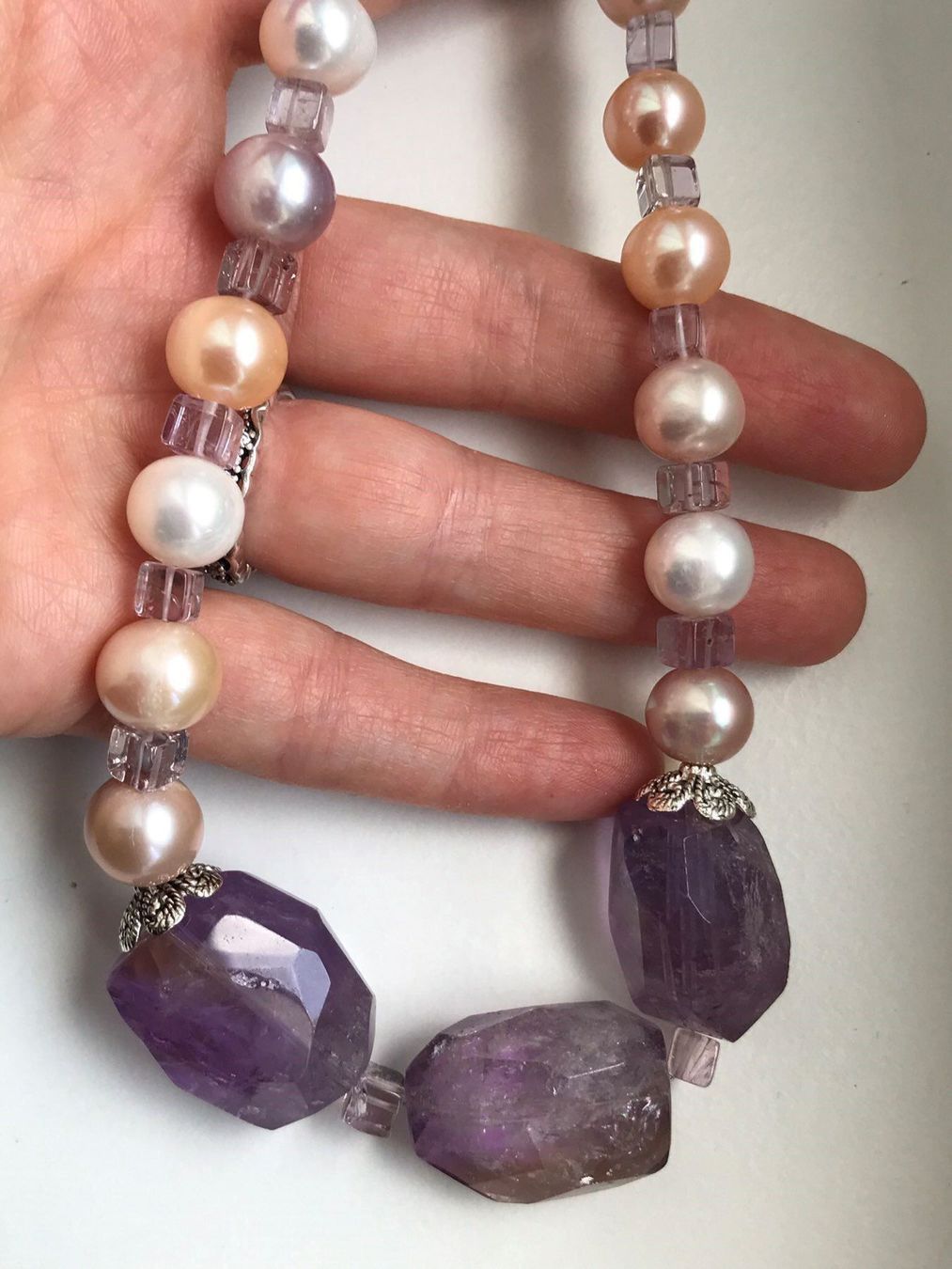 Catenine: Süsswasserperlen, Amethyst Collier NEU – Nuovo (secondo la descrizione) da Basel venduto da Chili007 8