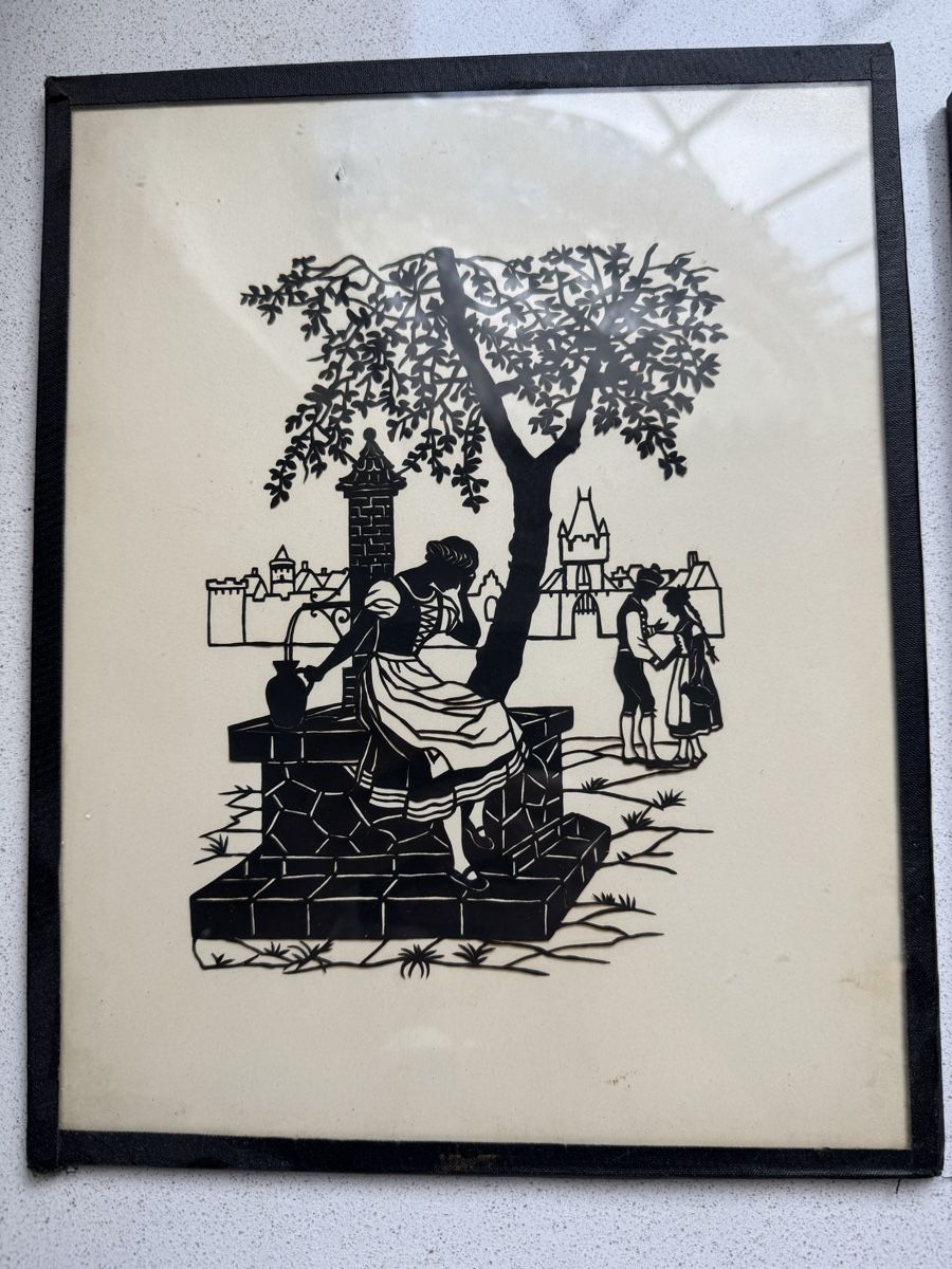 Grafiken & Lithographien: Antike Scherenschnitte gerahmt um 1920 – Gebraucht aus siebnen von minte 1