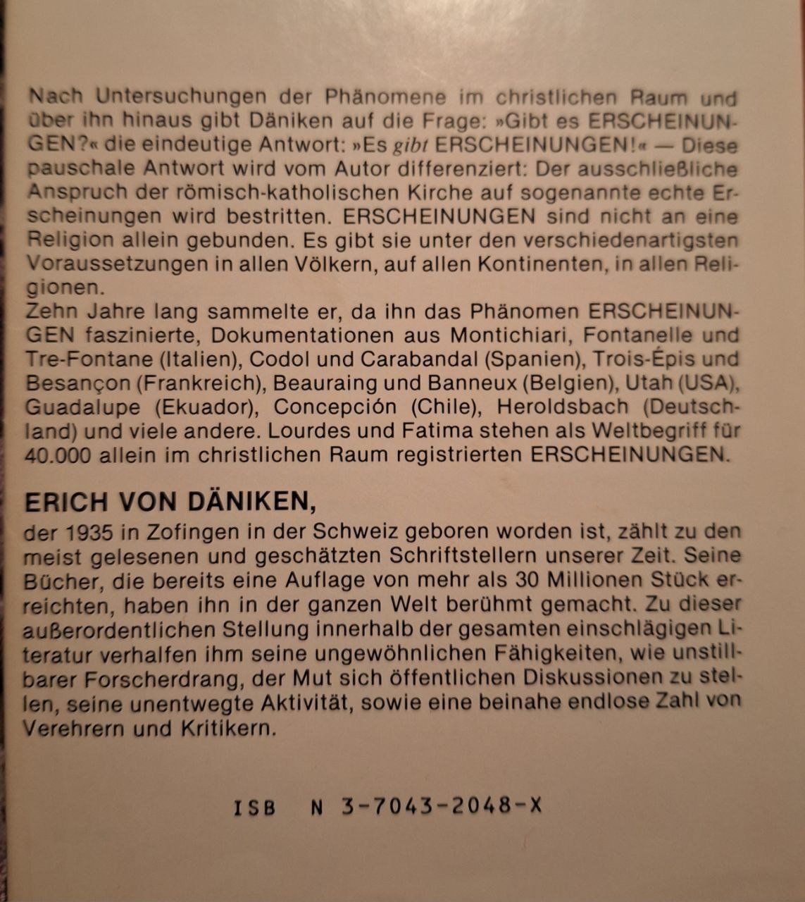Erich von Däniken *Erscheinungen* 1. Auflage (Gebraucht) in Arni AG
