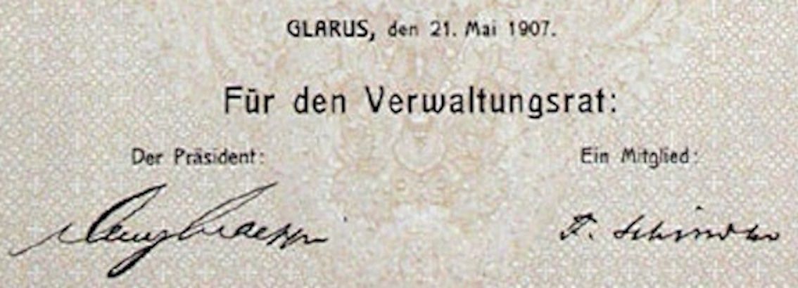Documenti: AG der Moskauer Textil-Manufaktur, Glarus - 1907 – Usato da Solothurn venduto da Sgasche 1