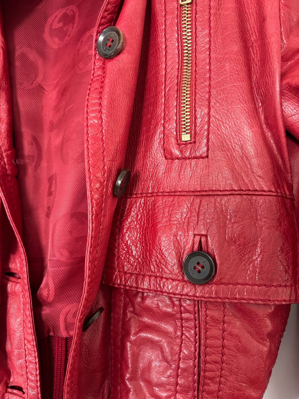 Gucci Giacche: Gucci Ledejacke /Bomberjacke rot  34 – Usato da Herrliberg venduto da mayfi 5