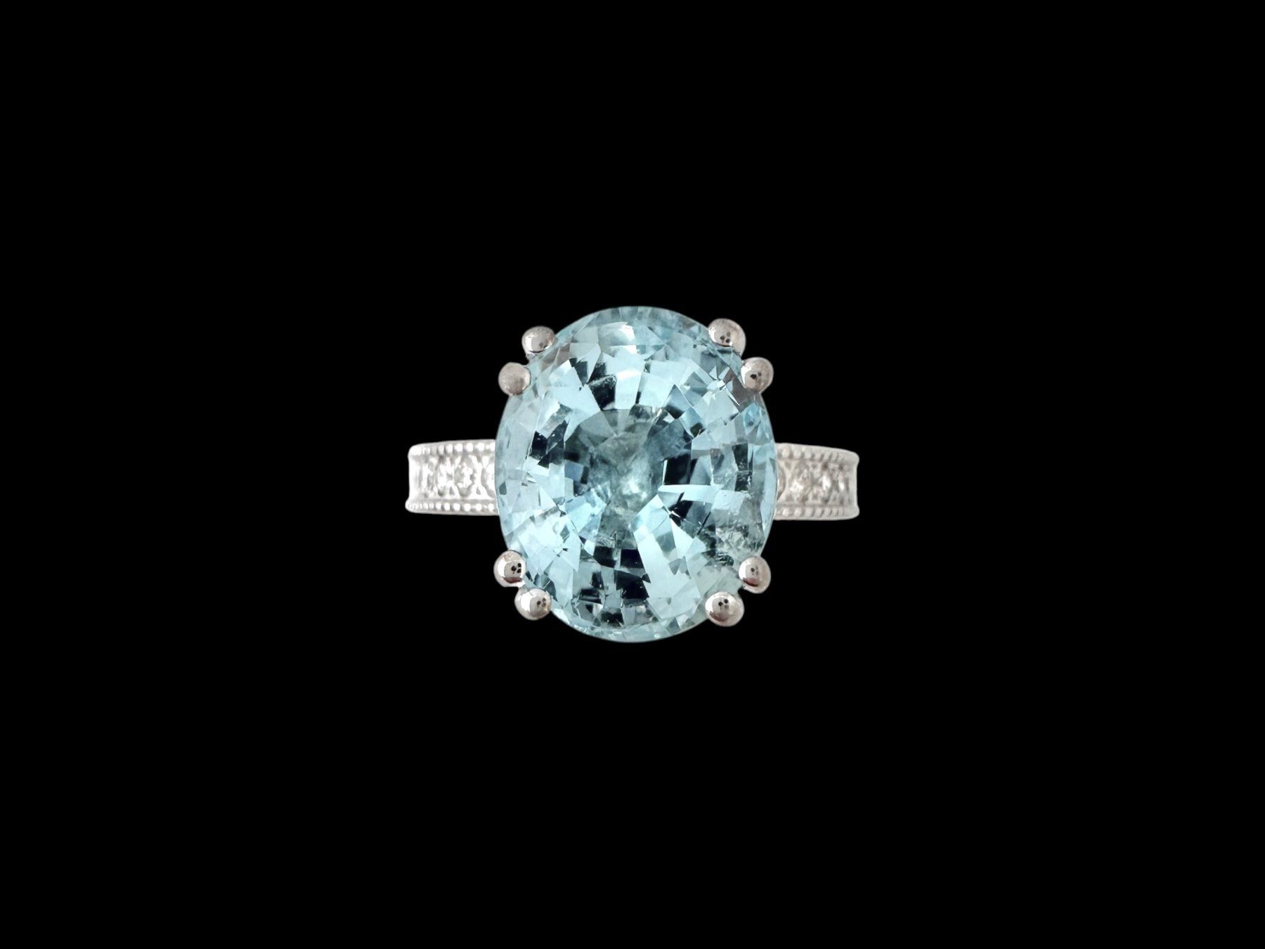 Anelli: Vintage Aquamarin - Diamant - Ring, ca 5.0 ct – Usato da Zuzwil SG venduto da artimmo 6